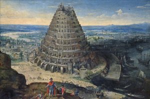 Franska:  La Tour de Babel Babels torn av Lucas van Valckenborch