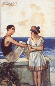 Holiday Romance (färg litho) av Luciano Achille Mauzan