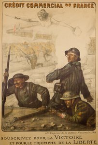 Credit Commercial De France Subscribe For Victory, c.1918 (färg litho)