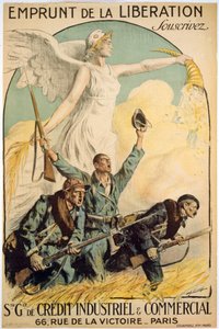 Befrielsens lån, Prenumerera, Sté. Gle. of Industrial & Commercial Credit, pub. Paris, ca 1917 (färg litho)