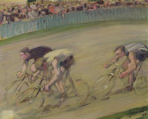 Cykelloppet (olja på duk)
