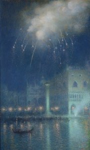 Fyrverkerier över Venedig (pastell på papper)