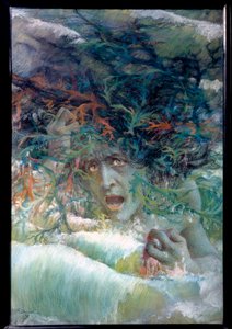 Den medusiska eller rasande vågen 1897 (pastell och kol)