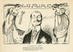 Illustration i Le Rire, 23/03/12 -frågan om skägget (gravyr) av Lucien Metivet