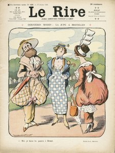 Illustration i Le Rire, 27/07/12 - Senaste modet (gravyr) av Lucien Metivet
