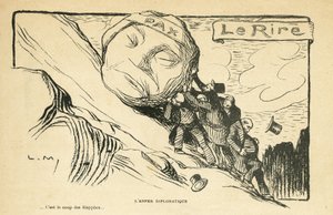 Illustration i Le Rire, 28/12/12 - diplomatiskt helvete - Krig 14-18 (gravyr) av Lucien Metivet