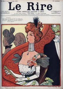 Kvinna på teatern - le rire du 12 mars 1898 (gravyr) av Lucien Metivet
