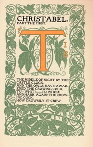 Eragny Press: Öppningssida av Coleridges Christabel, 1895-1914 av Lucien Pissaro