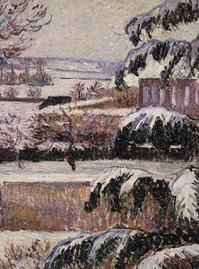 Impression av snö, Eragny av Lucien Pissarro