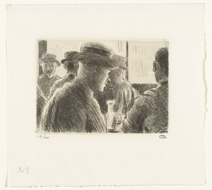 Män på ett café av Lucien Pissarro
