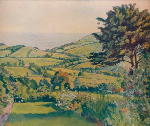 Havsutsikt, fiskdammar, 1915, c1932 av Lucien Pissarro