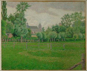 Gisors kyrka (målning på duk) av Lucien Pissarro