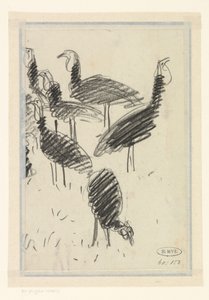 Sex fåglar av Lucien Pissarro