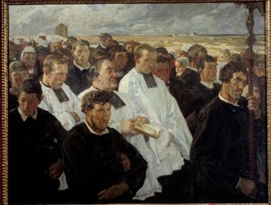Procession till Penmarch i Bretagne Målning av Lucien Simon (1861-1945) 1900 Sön. 1,36x1,75 m Paris, musee d