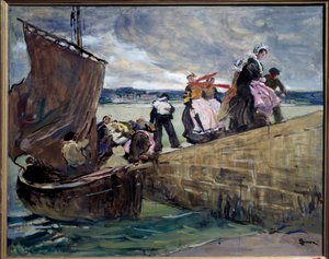 Smugglaren vid Sainte Marine i Bretagne Målning av Lucien Simon (1861-1945) 1907 Rennes, Musee des Beaux Arts