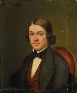 Porträtt av kompositören Robert Schumann 1810-1856, 1842. av Lucienne Collière