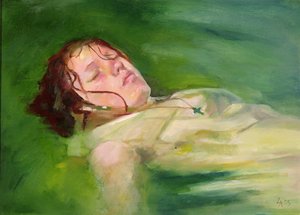 Girl drifting, 2004 (olja på duk)
