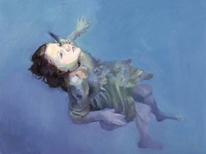 Girl floating, 2004 (olja på duk)