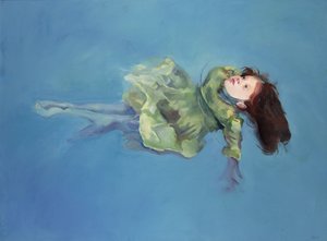 Girl floating, 2004 (olja på duk)