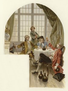 Illustration till The School for Scandal (chromolitho) av Lucius Rossi