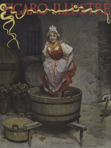 La Vendange de Jeanneton (Skörden av Jeanneton). Omslag till Le Figaro Illustre, november 1895 av Lucius Rossi
