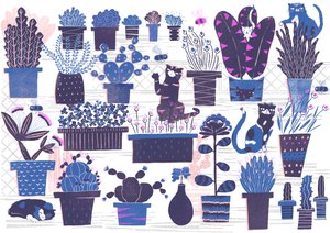 Cat Garden, 2015 (digital) av Lucy Banaji