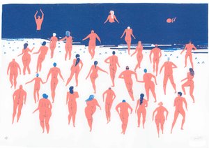 Nude Beach Run, 2016 (screentryck)