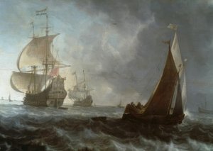 holländska krigsfartyg av Ludolf Backhuysen