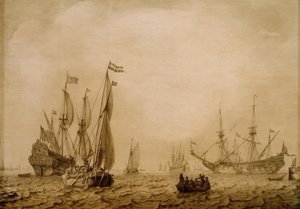 Fartyg i Vlissingen (?) av Ludolf Backhuysen