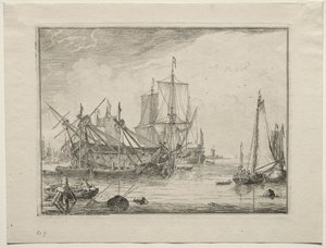 Fartyg under reparation, 1701. av Ludolf Backhuysen