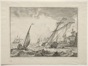 Ships in a Gale, 1701. av Ludolf Backhuysen