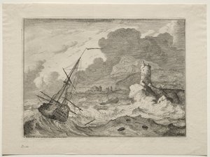 Storm till sjöss, 1701. av Ludolf Backhuysen