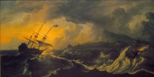 Storm på en bergskust