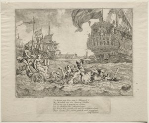 Personifieringen av Amsterdams ridning i Neptunes vagn, 1701. av Ludolf Backhuysen