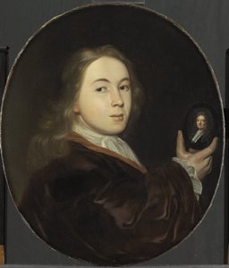 Johannes Bakhuysen (1683-1731). Med ett miniatyrporträtt av sin far Ludolf