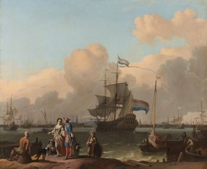 Y:et i Amsterdam, med fregatten "De Ploeg"