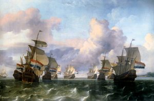 holländska flygeln av Indienkompaniet. Målning av Ludolf Backhuysen (1631-1708) Ec. Hol.