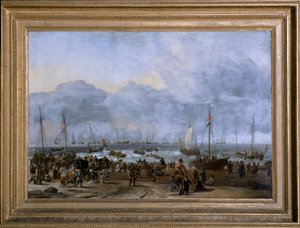 Vilhelm av Oranges landstigning i Scheveningen (olja på duk)