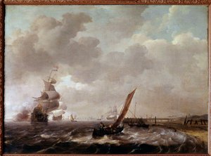Havet vid Helder i Holland Målning av Ludolf Backhuysen (1631-1708)