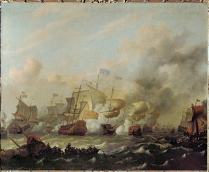 Sista sjöslaget i det nederländsk-engelska kriget ... (målning på duk) av Ludolf I Backhuyzen
