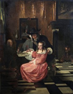 Holländsk interiör med figurer