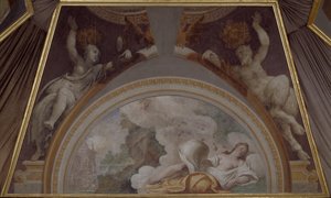 Psyche förs bort av Zephyrus till Amors palats av Ludovico Cardi