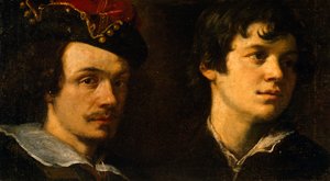 Två huvuden, av Ludovico Cardi känd som il Cigoli (1559-1613), målning. av Ludovico Cardi