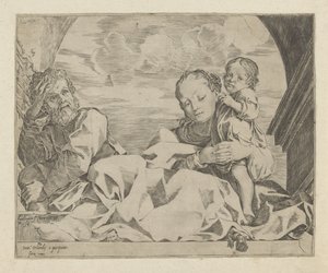 Helig familj under en båge av Ludovico Carracci
