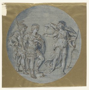 Diana pratar med Aeneas och Achates av Ludovico Gimignani