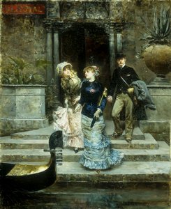 Avgång från Hotel Royal, Venedig, 1881