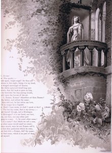 Juliet, ah jag!. Romeo hon talar. , illustration från Romeo och Julia,