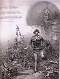 Hon talar - men hon säger ingenting., illustration från Romeo och Julia,