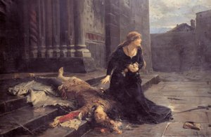 Gianmaria Viscontis död framför kyrkan s.Gottardo i Milano