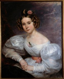 Porträtt av en ung kvinna målning av Auguste Schitter (1805-1889) 1800-talets Orleans, Museum of Fine Arts av Ludwig August or Louis August Schwiter